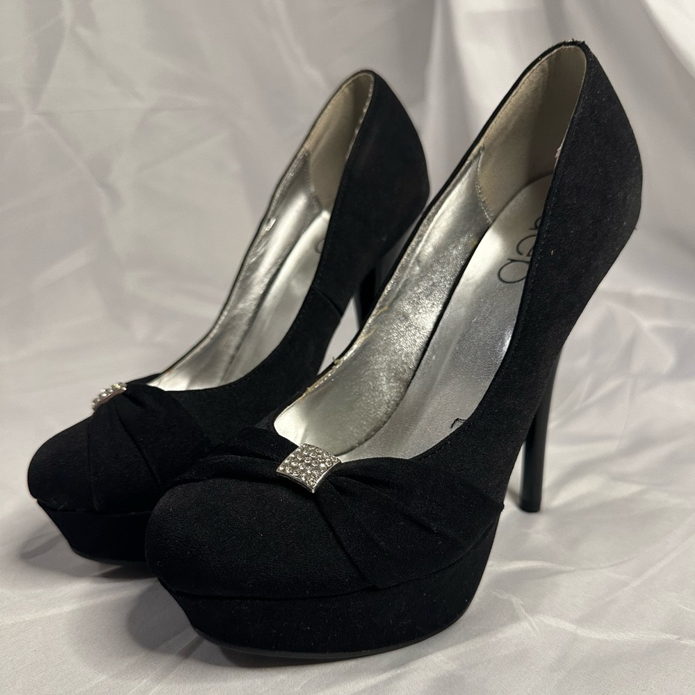 Black Suede Stiletto Heels